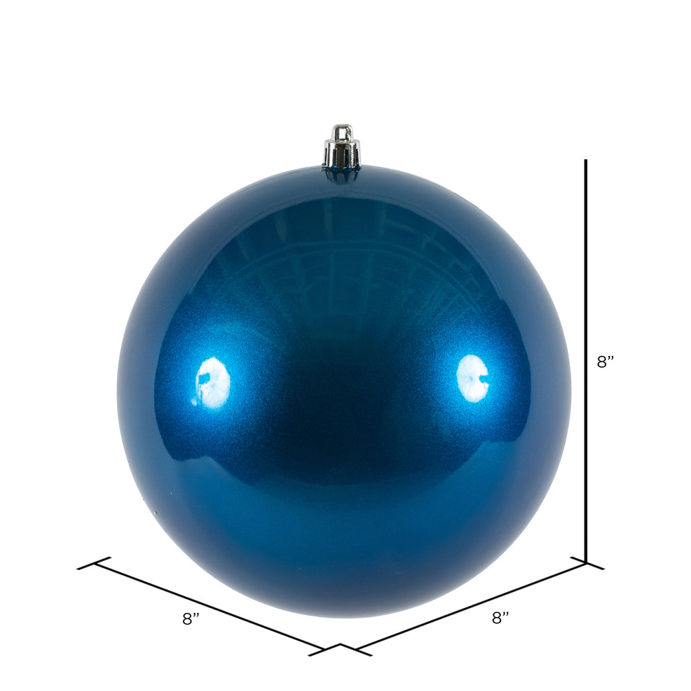 Vickerman 8" Blue Candy Ball Ornament