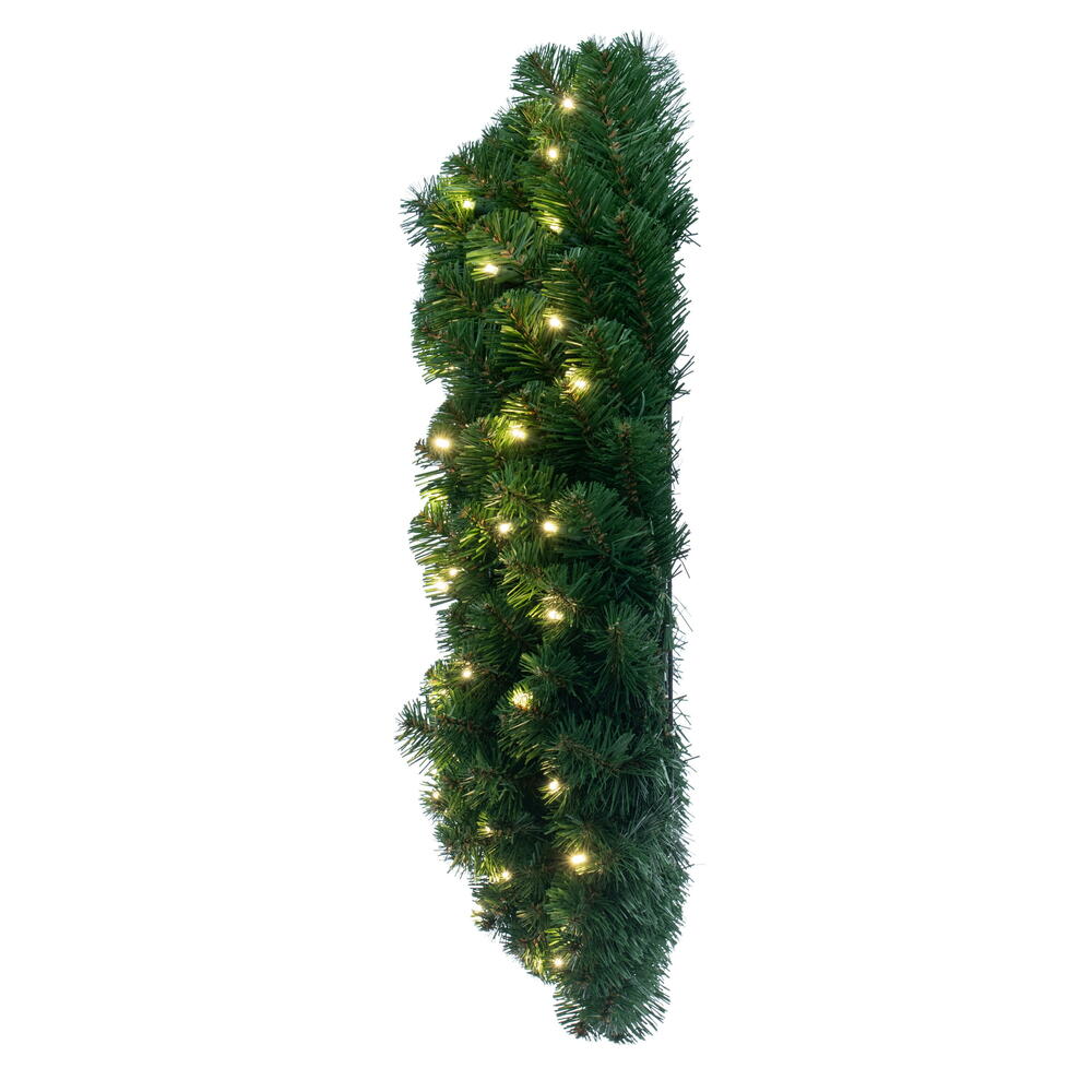 Vickerman 30" Oregon Fir Artificial Christmas Wreath Warm White Single Mold LED Wide Angle Lights