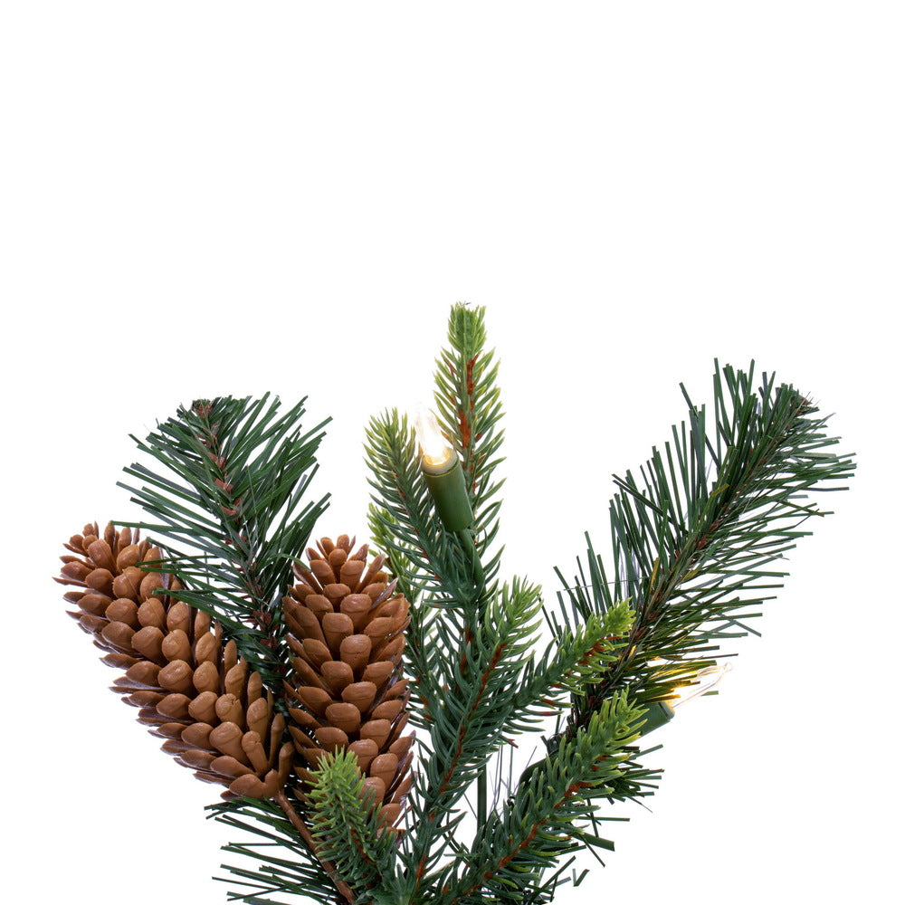 Vickerman 6' x 14" Berry Mixed Pine Cone Artificial Pre-Lit Garland Warm White LED Lights.