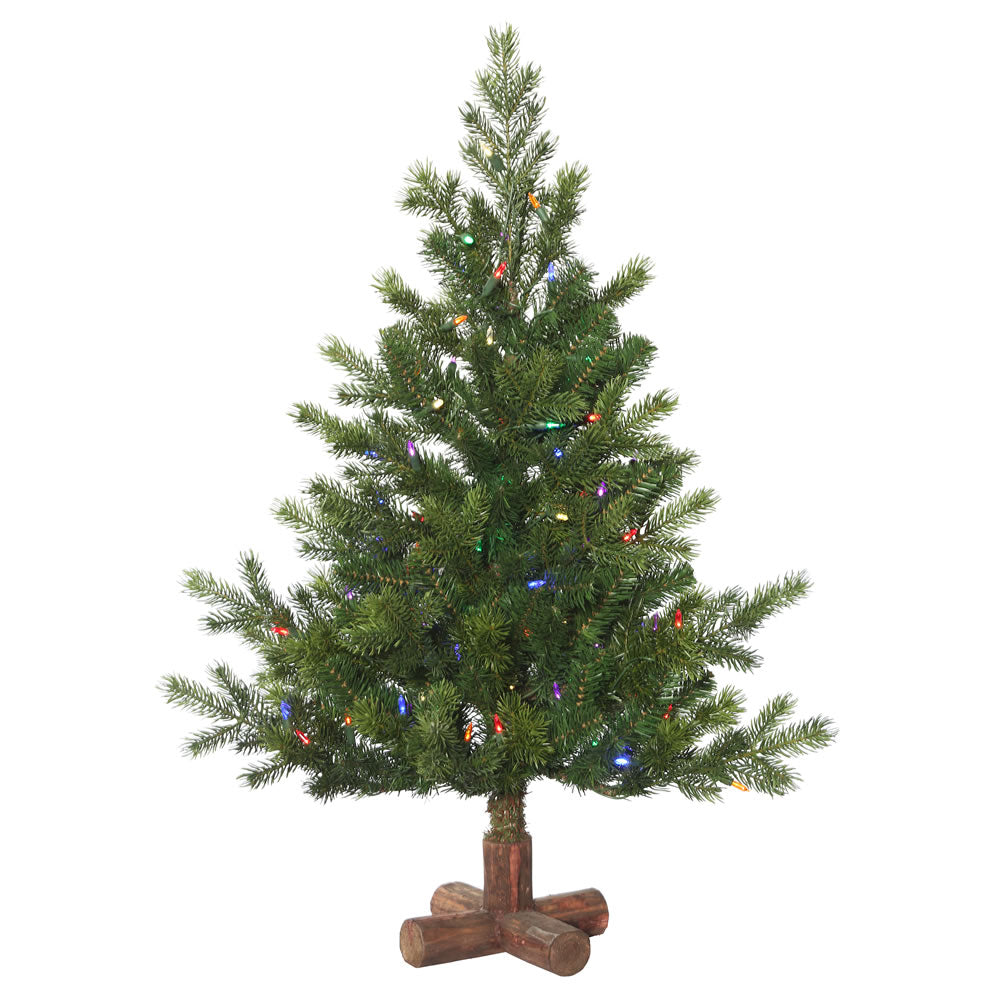 Vickerman 3' x 29" Eagle Fraser Fir Full Artificial Christmas Tree Multi-colored LED lights