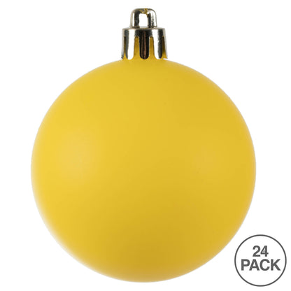 Vickerman 2.4" Yellow Matte Ball Ornament 24 per Bag