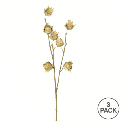 Vickerman 24" Artificial Green Hibiscus Spray. Includes 3 sprays per pack.
