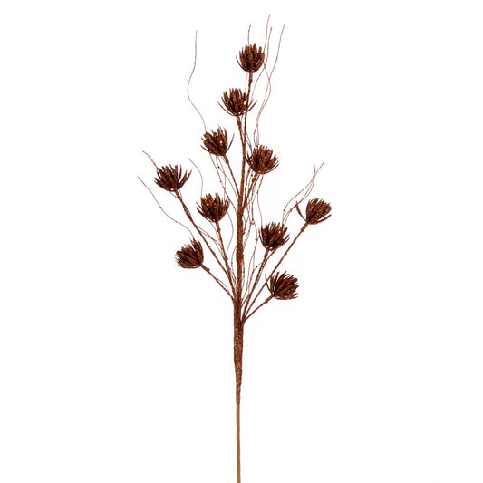 Vickerman 30" Copper Mini Flower Glitter Spray 6 per bag.