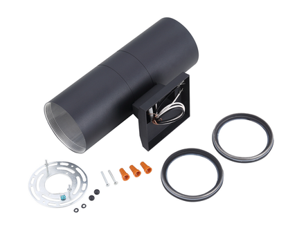 ASD Lighting BULB Round Outdoor Wall Cylinder, Up And Downlight Fixture, 120V, 6.56Wide, 50°, 60W Max, Black Finish