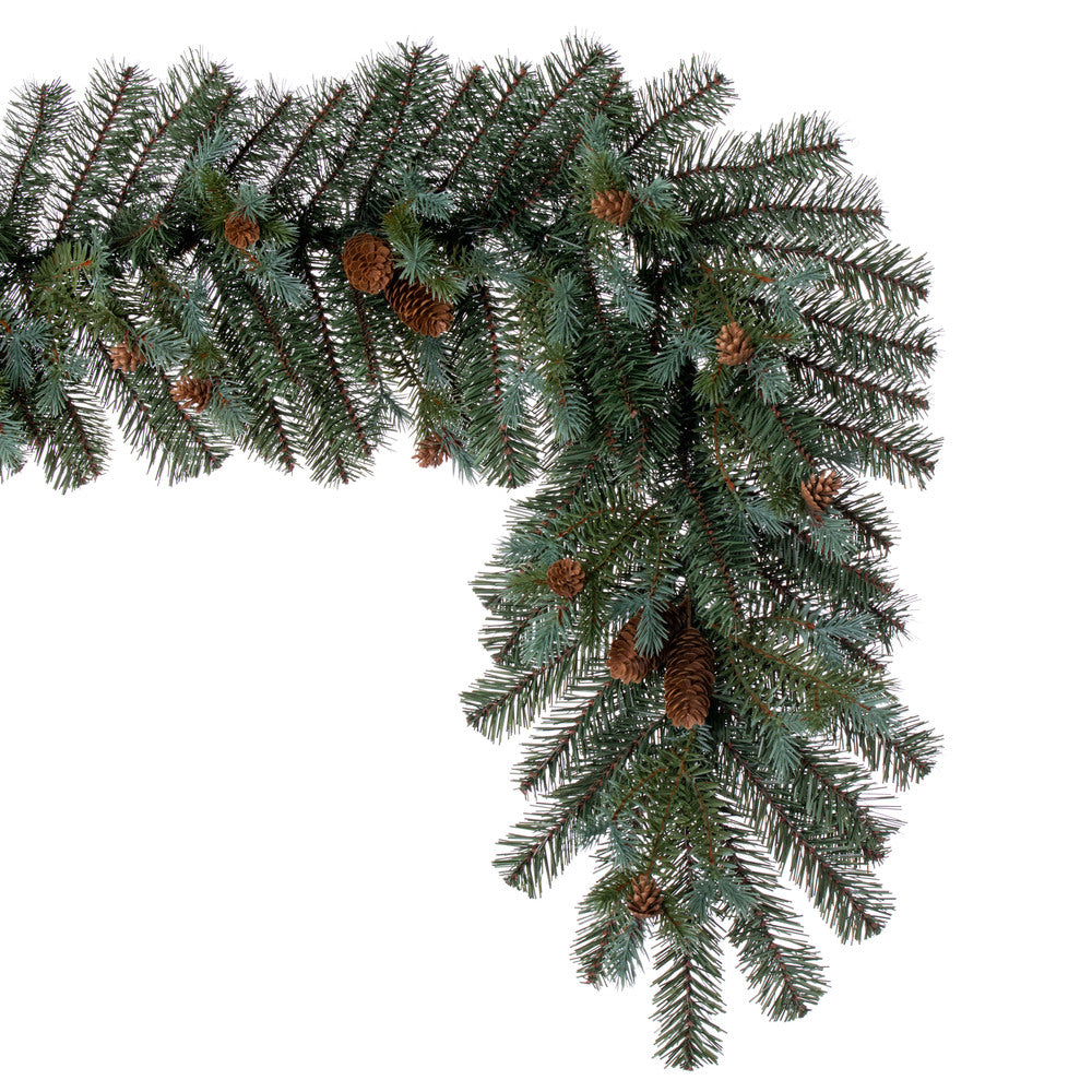 Vickerman 6' x 14" Blue Spruce Pine Cone Artificial Unlit Garland.
