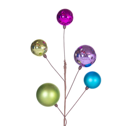 Vickerman 10' Multi-Colored Assorted Finish Branch Ball Ornament Garland.