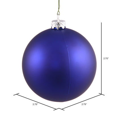 Vickerman 2.75" Cobalt Matte Ball Ornament 12 per Bag