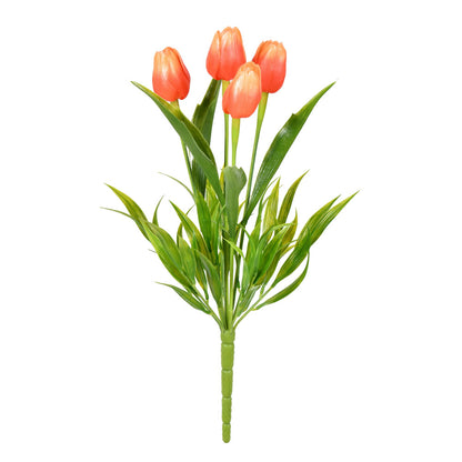 Vickerman 17" Artificial Orange Tulip Bush UV Coated 2/pk