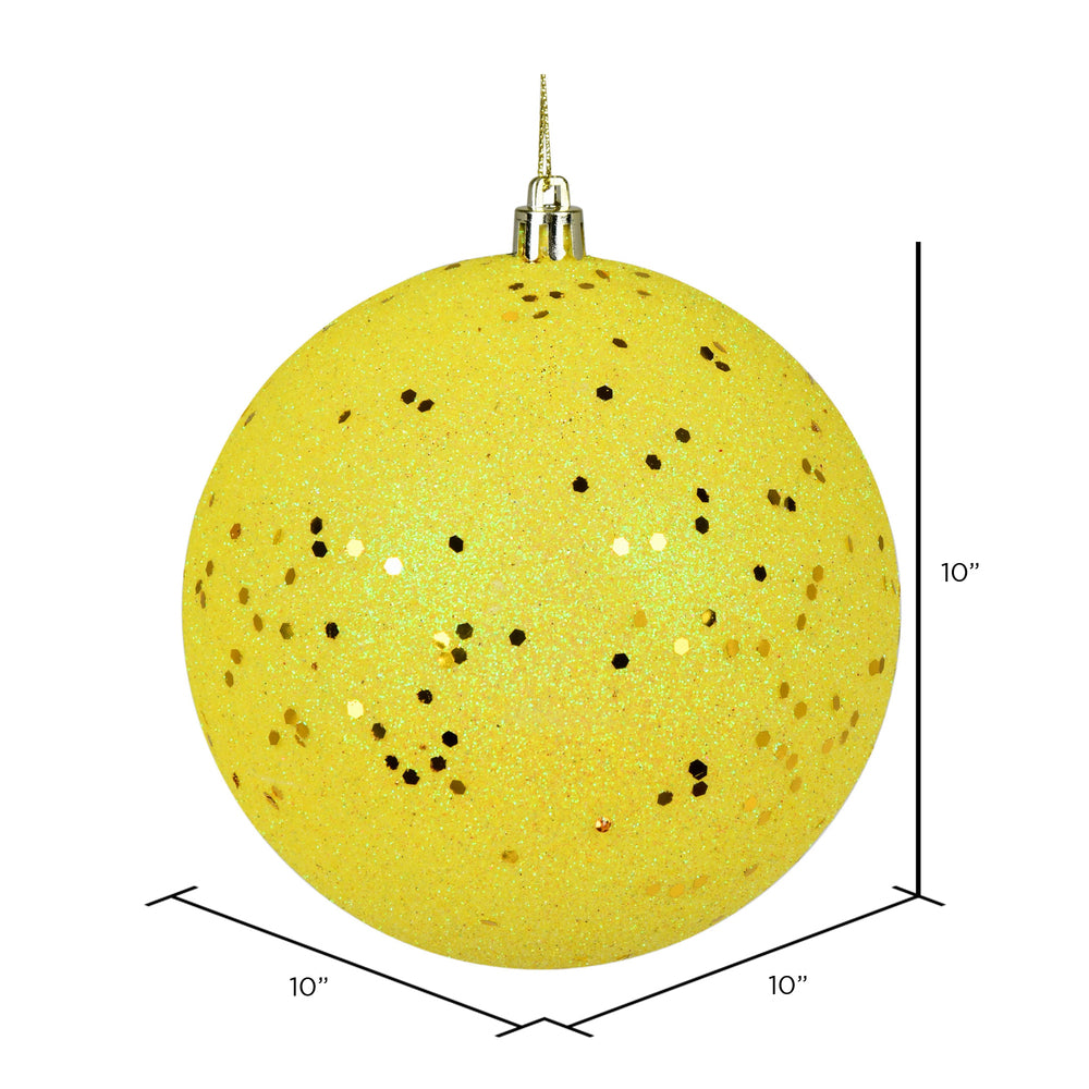 Vickerman 10" Yellow Sequin Ball Ornament