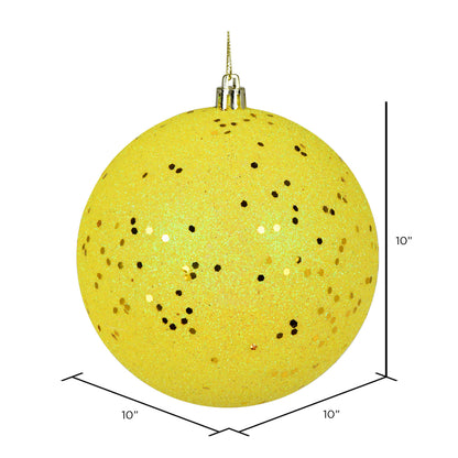 Vickerman 10" Yellow Sequin Ball Ornament