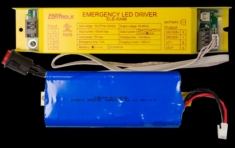 Westgate Integrated 50-150VDC 20W Li-Ion Emergency LED Backup For Fixtures With External Driver, UL, CEC, Outdoor Lighting, Yellow Finish