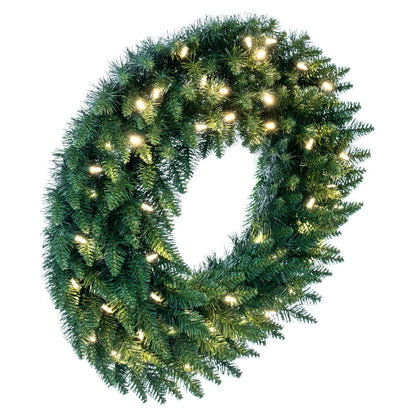 Vickerman 30" Camdon Fir Artificial Christmas Wreath with Warm White LED Mini Lights