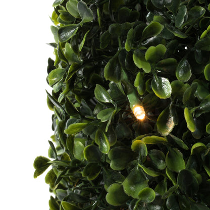 Vickerman 20" Artificial Boxwood Cube with 100 Warm White LED Lghts.
