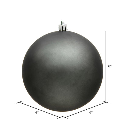 Vickerman 6" Pewter Matte Ball Ornament 4 per Bag