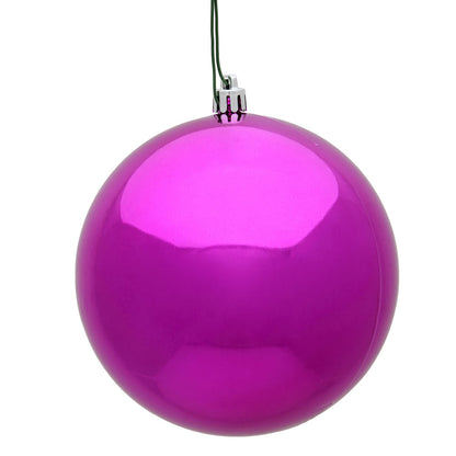 Vickerman 3" Fuchsia Shiny Ball Ornament 12 per Bag
