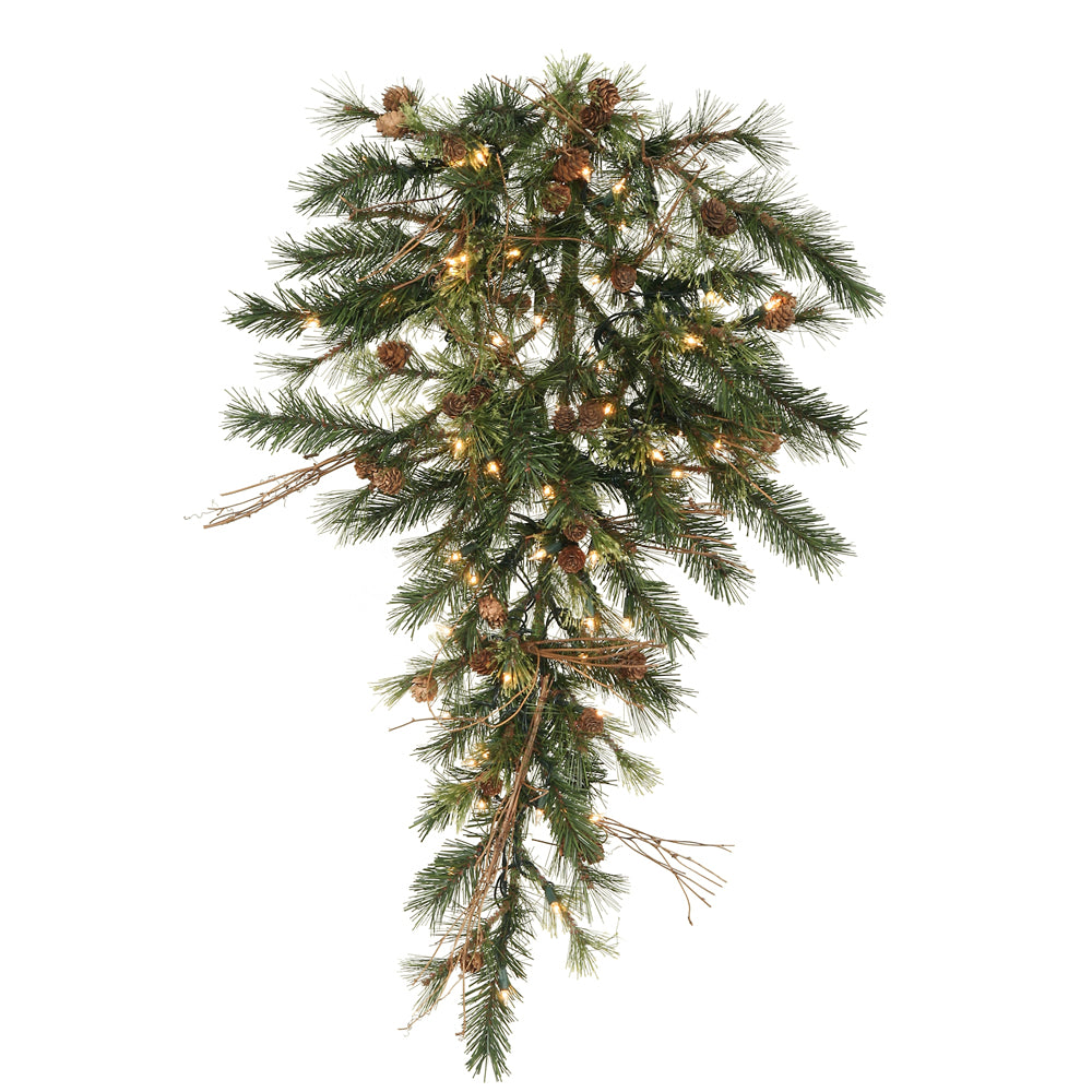 Vickerman 36" Mixed Country Pine Artificial Christmas Teardrop Clear Dura-lit Incandescent Lights