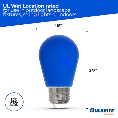 Bulbrite 776154 25-Watt Equivalent Ceramic Blue Color S14 Weatherproof Outdoor E26 Medium Base LED Light Bulb