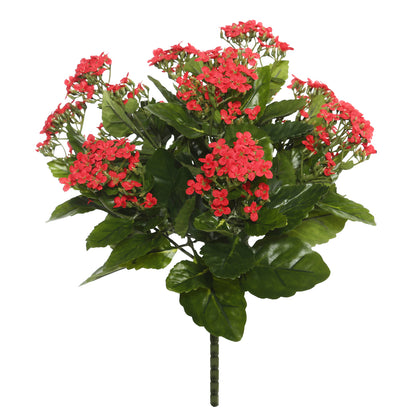 Vickerman 15" Artificial Red Kalanchoe Bush.
