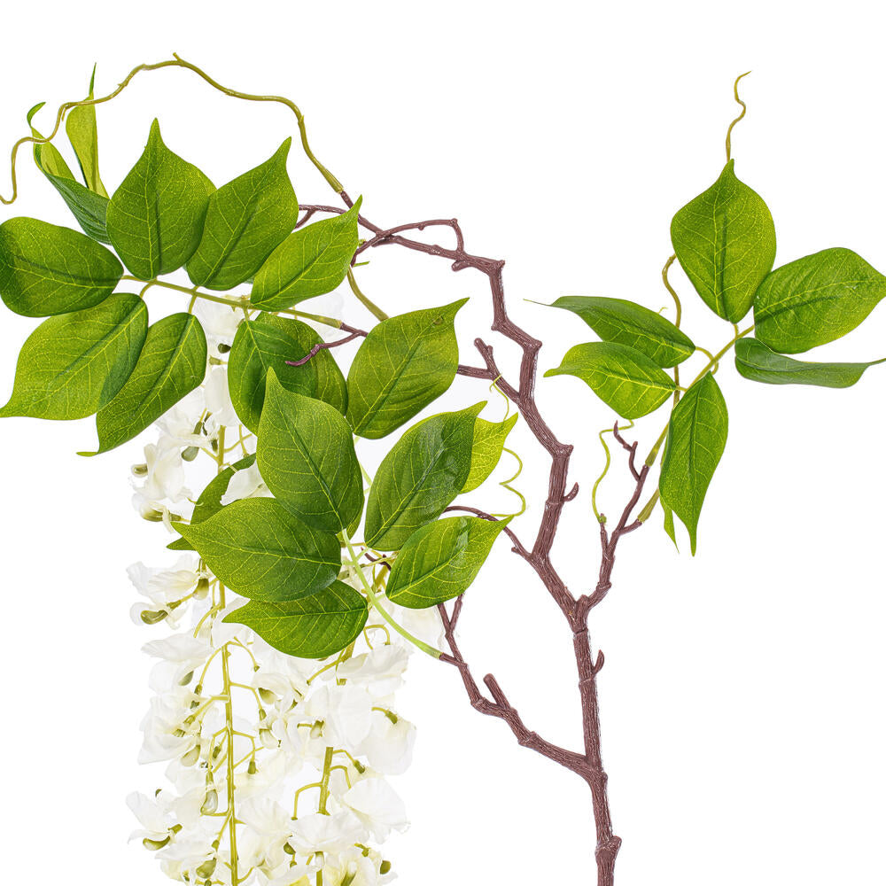 Vickerman 56" Artificial White Wisteria And Foliage Hanging Spray