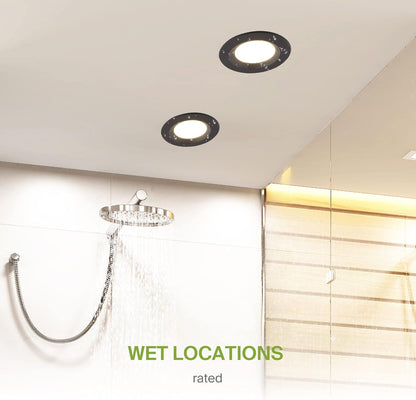 ASD Lighting LED Round Downlight Retrofit Kit 4" 8.6W 120V CCT Selectable 2700/3000/3500/4000/5000K Dimmable PC, Baffle Trim, Oil Rubbed Bronze UL 6pack