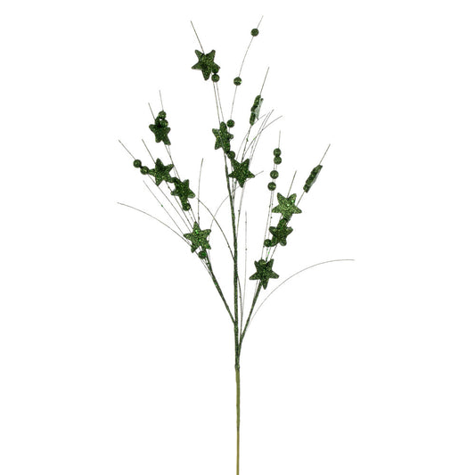 Vickerman 33" Juniper Star and Ball Glitter Spray 6 per bag.