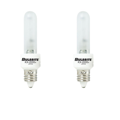 BULBRITE KRYPTON/XENON T3 MINI-CANDELABRA SCREW (E11) 60W DIMMABLE LIGHT BULB 2700K/WARM WHITE 2PK (473161)