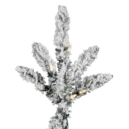 Vickerman 14' Flocked Utica Fir Artificial Christmas Tree Pure White LED Lights