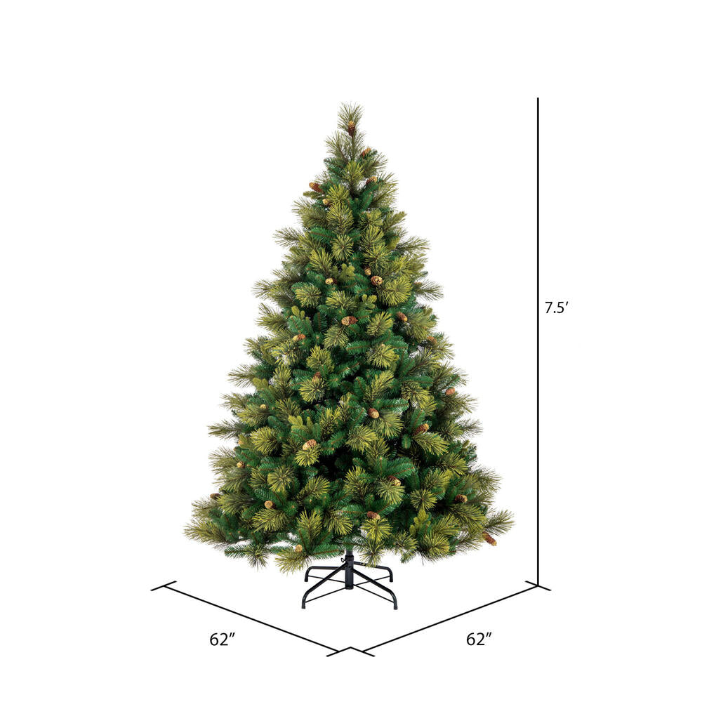 Vickerman 7.5' x 62" Emerald Mixed Fir Artificial Christmas Tree Unlit