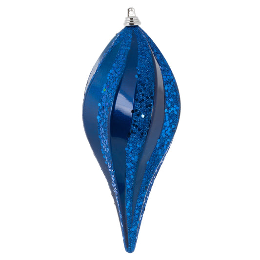Vickerman 8'' Blue Glitter Swirl Drop Christmas Ornament