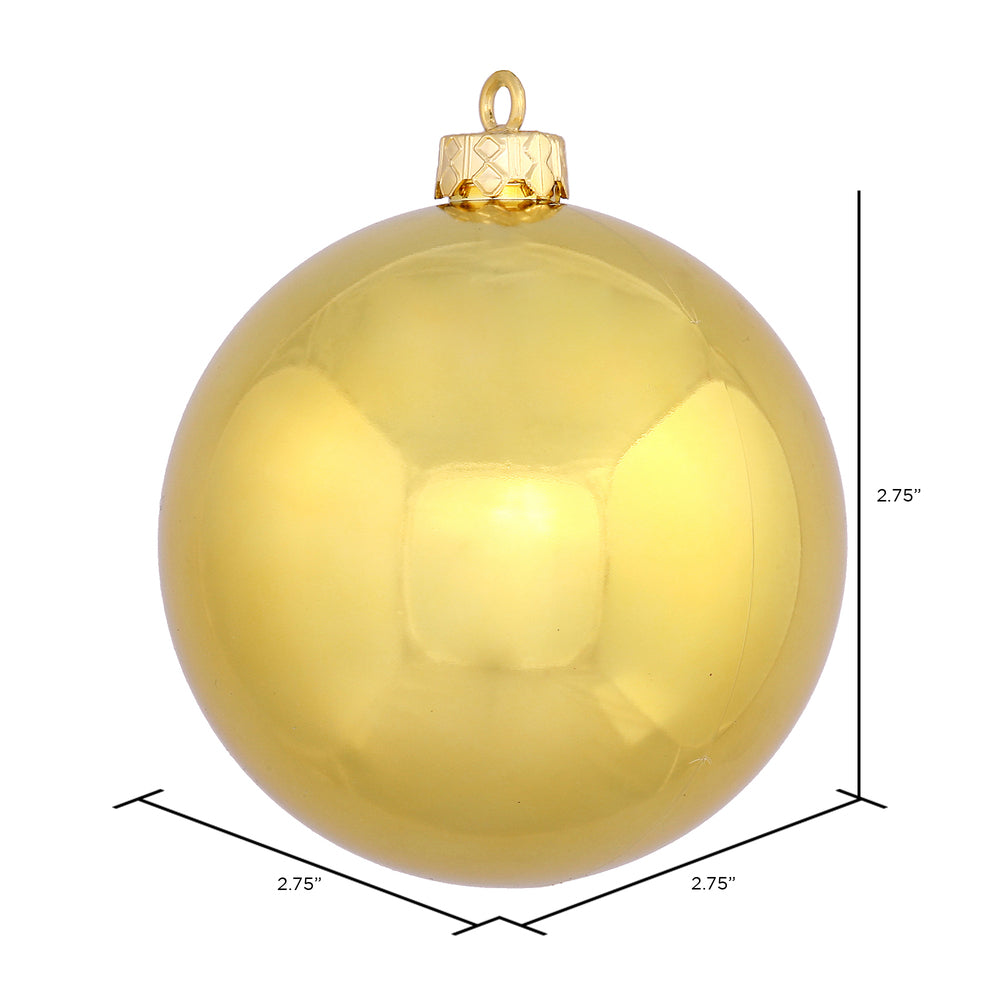 Vickerman 2.75" Gold Shiny Ball Ornament 12 per Bag