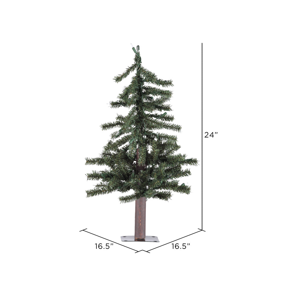 Vickerman 2' Natural Alpine Artificial Christmas Tree Unlit