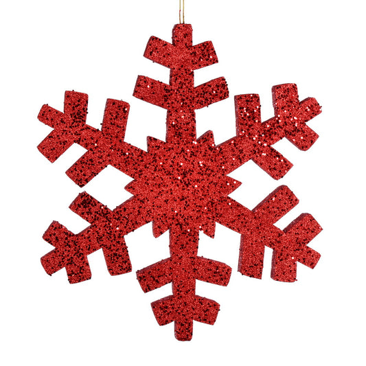 Vickerman 18" Red Glitter Snowflake Christmas Ornament