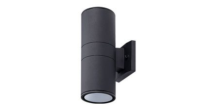 ASD Lighting LED Outdoor Wall Cylinder Round Up and Down 18W 120V 3000/4000/5000K with Photocell Black ETL