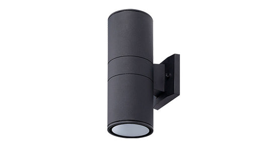 ASD Lighting LED Outdoor Wall Cylinder Round Up and Down 18W 120V 3000/4000/5000K with Photocell Black ETL