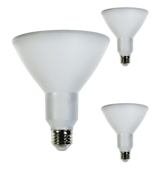 Damar PAR38 LED Flood Light Bulb 12.5W E26 Medium Base 5000K Bright White Ideal for Track & Recessed Spot Light Bulbs 120V 1200 Lumens Dimmable White Finish Pack of 3