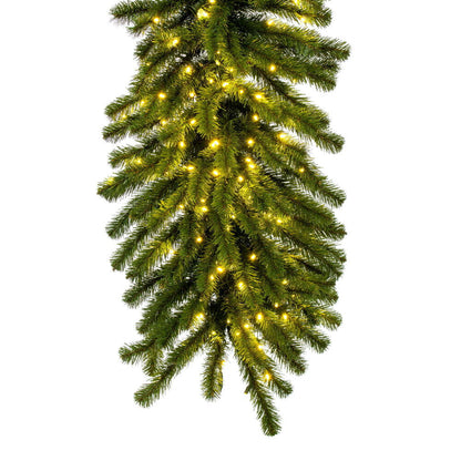 Vickerman 9' x 24" Deluxe Sequoia Pine Artificial Pre-Lit Garland with Guage Galvanized Wire