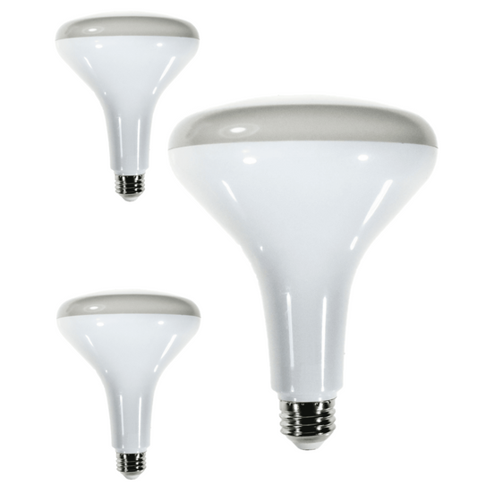 Damar BR40 LED Flood Light Bulb 9W 650 Lumen E26 Medium Base 3000K Soft White for Interior Home Decor Kitchen Recessed Can Light Bulbs 120V 120° Beam Angle White Finish Pack of 3