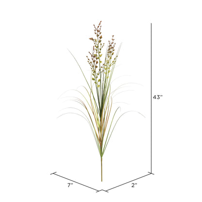 Vickerman 43" PVC Artificial Green and Brown Grass and Plastic Spray. Includes 6 sprays per pack.