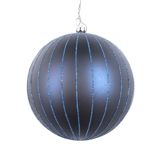 Vickerman 6" Midnight Blue Matte Glitter Ball Christmas Ornament 2 pieces per bag