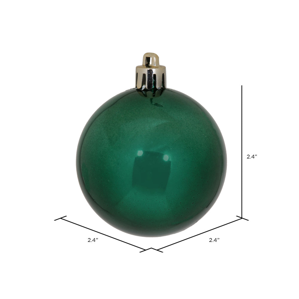 Vickerman 2.4" Midnight Green Shiny Ball Ornament 24 per Bag