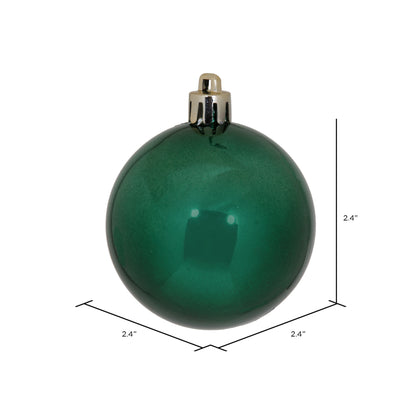 Vickerman 2.4" Midnight Green Shiny Ball Ornament 24 per Bag