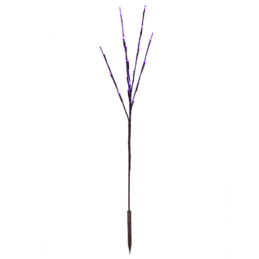 Vickerman 60 Purple Wide Angle LED Twig Light Set on Brown Wire Pack of 3