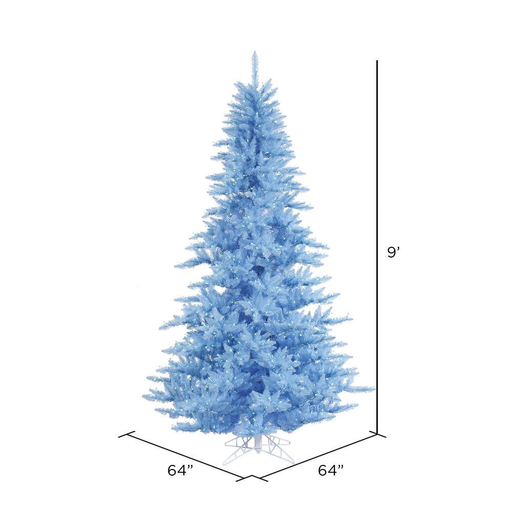 Vickerman 9' Sky Blue Fir Artificial Christmas Tree Blue  Dura-lit LED Lights