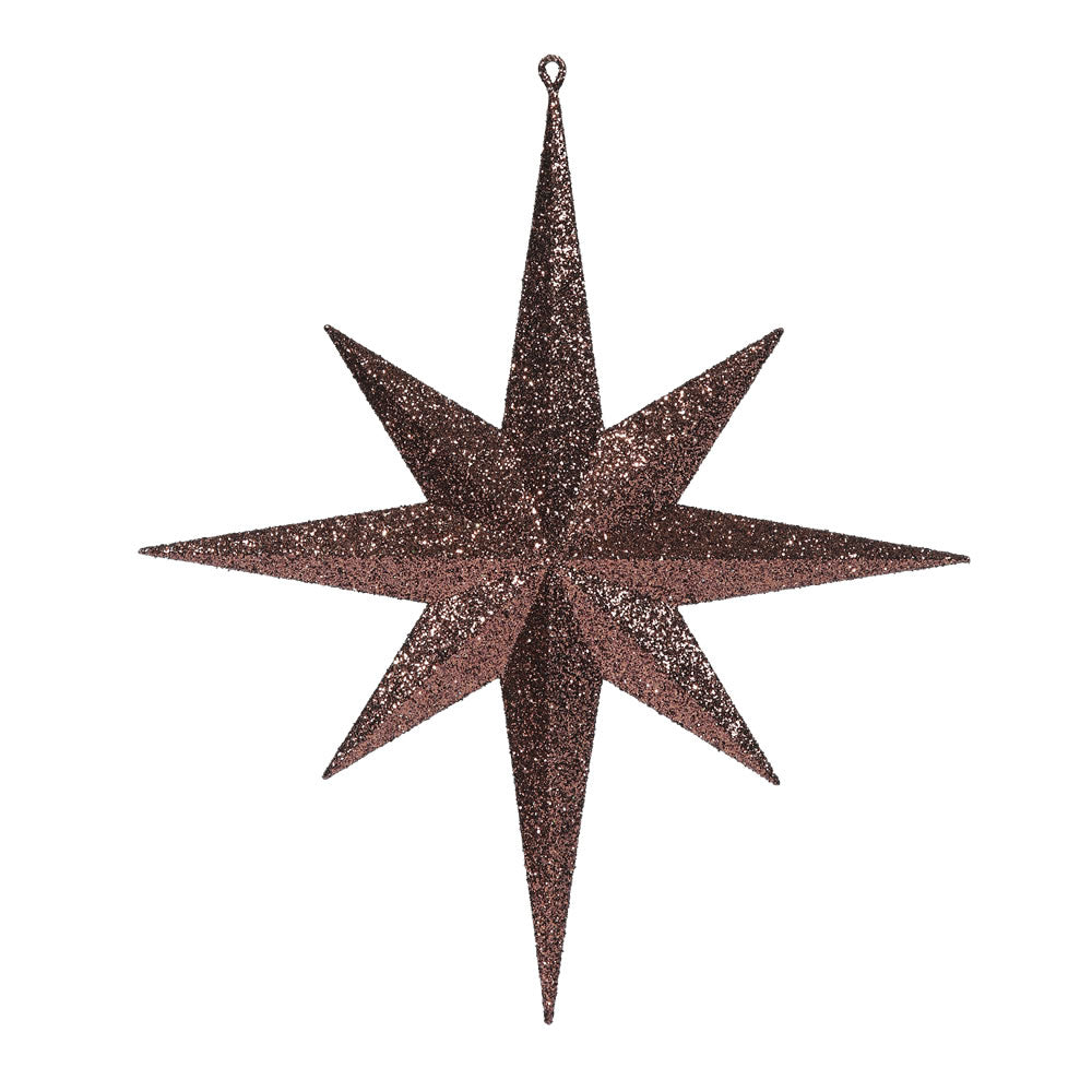 Vickerman 15.75" Chocolate Iridescent Glitter Bethlehem Star Christmas Ornament