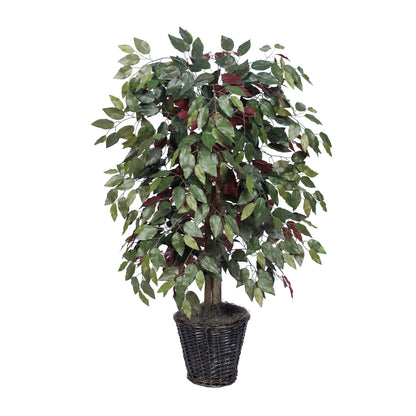Vickerman 4' Artificial Capensia Bush Rattan Basket