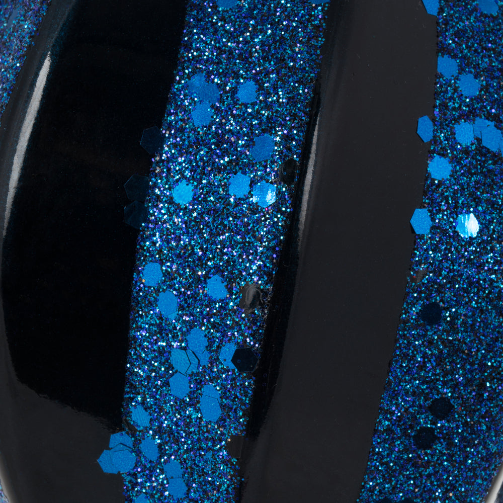 Vickerman 8'' Midnight Blue Glitter Swirl Drop Christmas Ornament