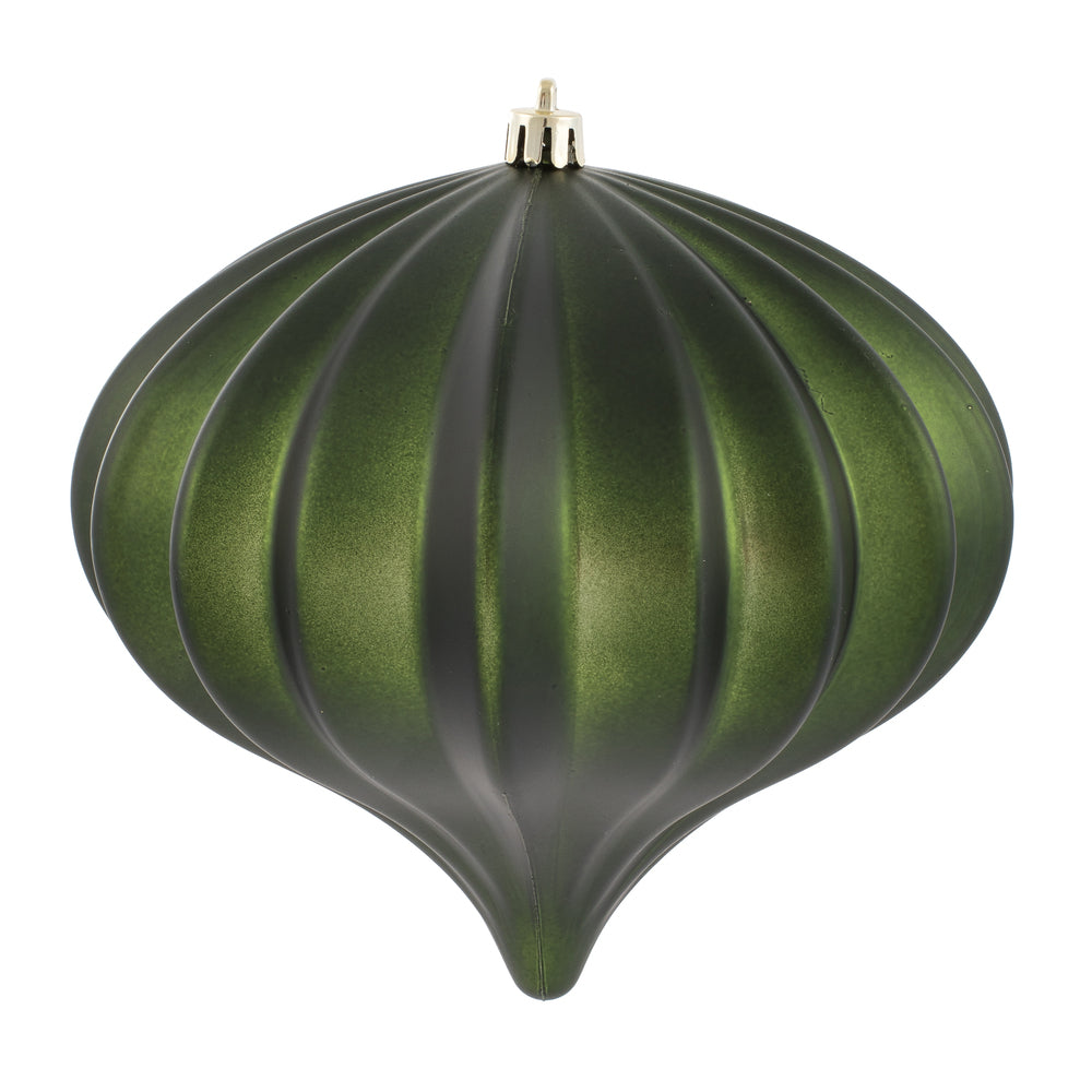 Vickerman 5.7" Moss Green Matte Onion Christmas Ornament UV treated Set of 3