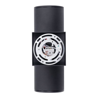 ASD Lighting LED Round Outdoor Wall Cylinder Up and Down 18W CCT Selectable 3000/4000/5000K with Photocell Black ETL