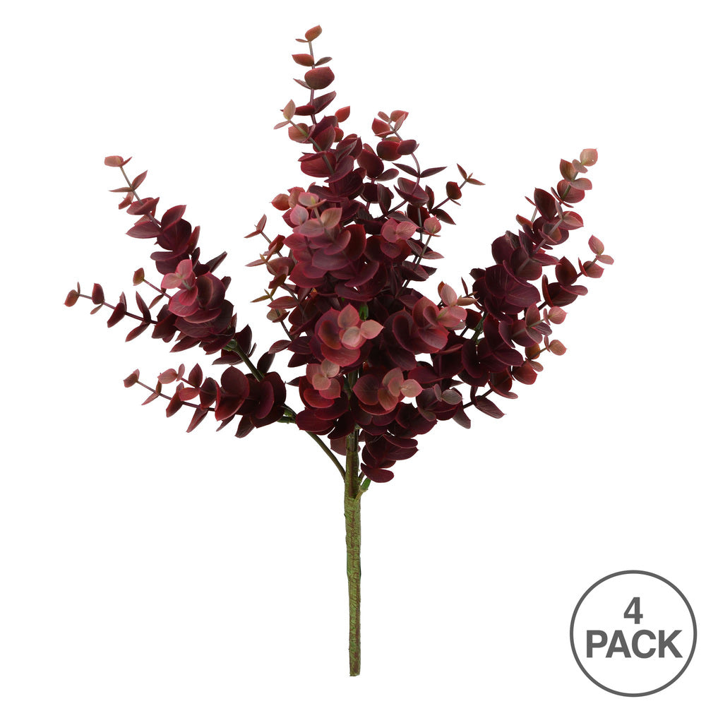 Vickerman 13" Artificial Burgundy Jade Leaf Spray. Includes 4 sprays per pack.