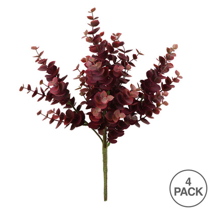 Vickerman 13" Artificial Burgundy Jade Leaf Spray. Includes 4 sprays per pack.